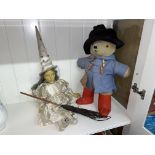 WITCH PUPPET AND A PADDINGTON BEAR SOFT TOY