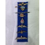 CARD OF RAF AND BOAC BREVETTE BADGES