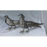 PAIR OF SILVER PLATED PHEASANTS