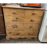 VICTORIAN PINE TWO OVER THREE DRAWER CHEST