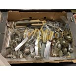 CARTON OF VARIOUS EPNS AND SHEFFIELD STEEL FLATWARE