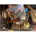 SELECTION OF VINTAGE TINS, BOOKREST, OBSERVER BOOKS,