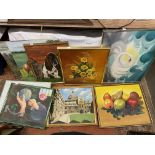 SELECTION OF VARIOUS AMATEUR OIL PAINTINGS ON BOARD AND CANVAS STILL LIFE AND LANDSCAPE SUBJECTS