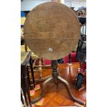 19TH CENTURY OAK TRIPOD WINE TABLE