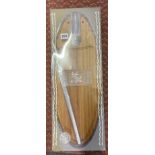 AS NEW BAMBOO SALMON SERVING SET