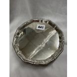 LONDON SILVER WAITER TRAY WITH GADROONED SERPENTINE INVERTED BORDERS ON BALL AND TALLON FEET 9.