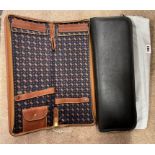 BROWN LEATHER MALO GENTLEMAN'S CASE AND ONE OTHER