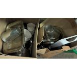 TWO BOXES INCLUDING KITCHENALIA, MAINLY METALWARE,