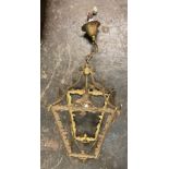 GILT METAL HALL LANTERN (SANS GLASS)