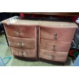 1970S RETRO PINK BLUSH THREE DRAWER CHESTS