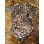CARVED RAM AND SHEEP CORBEL