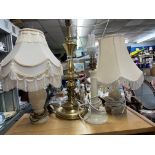 ALABASTER TABLE LAMPS AND SHADES