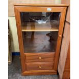 TEAK GLAZED DOOR HI-FI MEDIA CABINET