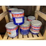 EIGHT TINS OF TEKALOID ELASTIC OIL PRIMER AND PAINT