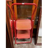 RED TWO STEP LADDER