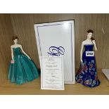 THE ROYAL WORCESTER FIGURE FOREVER AND POPPY BALL WITH CERTIFICATE AND BOX