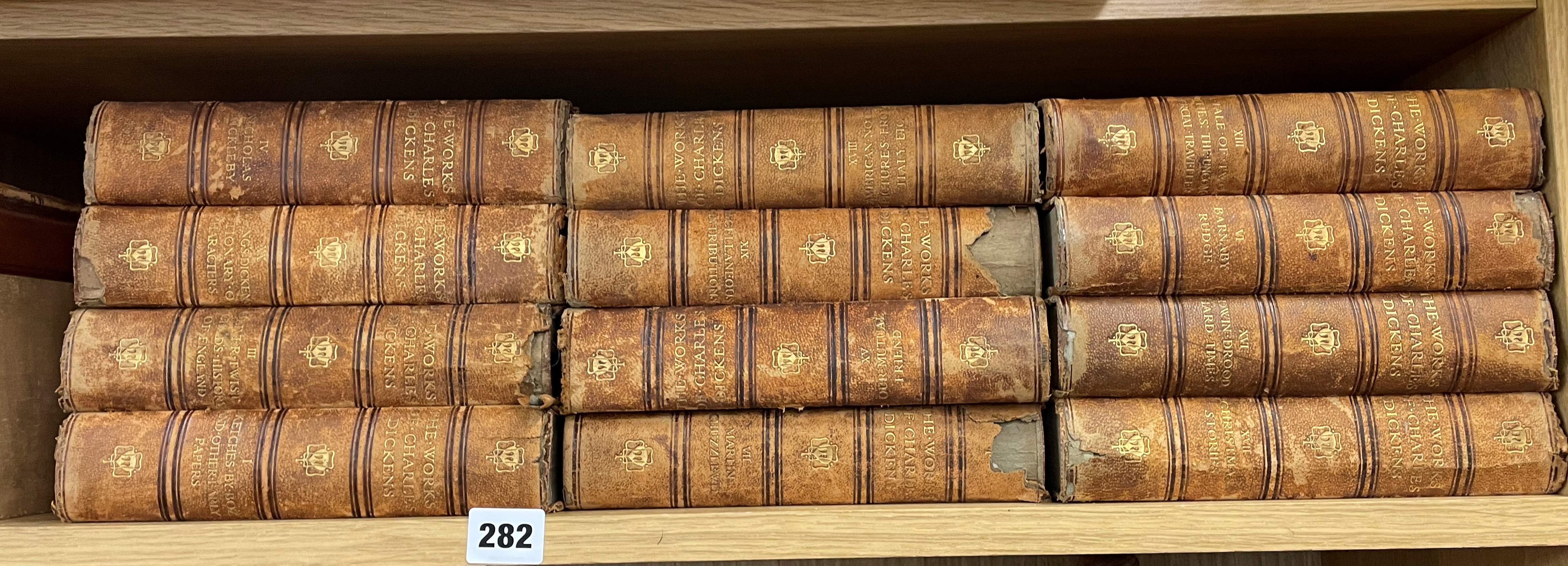 LEATHER BOUND SET OF CHARLES DICKENS NOVELS