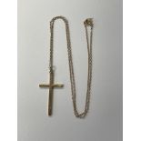 9CT GOLD CROSS ON TRACE CHAIN 2.