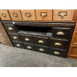 DARK STAINED SECTIONAL MULTI OFFICE DRAWER UNIT