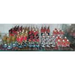 SHELF OF COLD PAINTED LEAD SOLDIERS OF SCOTTISH REGIMENTS INCLUDING HIGHLAND LIGHT INFANTRY,