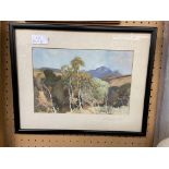PRINT OF WOODED LANDSCAPE SIGNED W. RUSSELL FLINT 24.