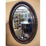 OVAL EGG AND DART MOULDED DARK WOOD MIRROR