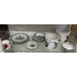 TWO PORTMEIRION BIRDS OF BRITAIN PLANTERS AND ROYAL WORCESTER PLATES