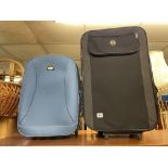 BLUE AND BLACK NYLON WEEKEND LUGGAGE CASES