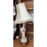 CAPO DI MONTE FEMALE FIGURAL TABLE LAMP AND SHADE