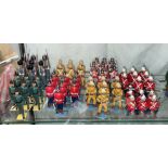 SHELF OF COLD PAINTED LEAD SOLDIERS - IRISH REGIMENTS TO INCLUDE THE ROYAL IRISH RIFLES AND THE