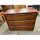 MAHOGANY EFFECT THREE DRAWER CHEST