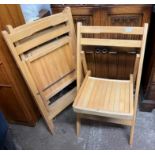 THREE BEECH FOLDING CONCERT STYLE CHAIRS