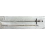 ROBERTS AND PARFITT OF LONDON DRESS SWORD WITH DAMASCENE BLADE IN SCABBARD