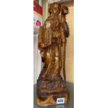 WOODEN CARVING OF MOSES AND THE COMMANDMENTS 42CM H