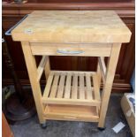 MOBILE KITCHEN CHOPPING BLOCK TABLE