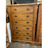 GOOD QUALITY OAK FRONTED TALL CHEST OF SIX DRAWERS