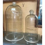 VINTAGE MONAX SCOTLAND INDUSTRIAL GLASS VACUUM JAR AND ONE OTHER DOMED BELL JAR
