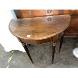 REPRODUCTION MAHOGANY DEMI LUNE SIDE TABLE