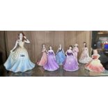 COALPORT FIGURE 'LADIES OF FASHION' AND SEVEN SMALL COALPORT FIGURINES