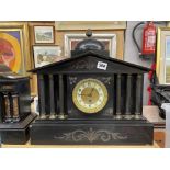 BELGIAN SLATE ARCHITECTURAL MANTEL CLOCK