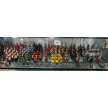 BOTTOM SHELF OF COLD PAINTED LEAD SOLDIERS - INDIAN REGIMENTS INCLUDING THE FIRST BENGAL LANCERS,