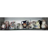 SHELF OF VARIOUS MASONS IRONSTONE OCTAGONAL FORM JUGS AND OTHERS