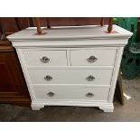 GOOD QUALITY CONTEMPORARY WHITE TWO OVER TWO DRAWER CHEST