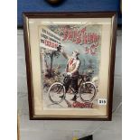 LITHOGRAPHIC FACSIMILE PRINT BAYLISS THOMAS AND CO COVENTRY CYCLES
