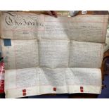 A VELLUM INDENTURE FOR 1842 WITH SEALS