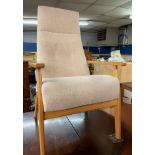 BEECH PARKER KNOLL RE UPHOLSTERED HIGH BACK CHAIR