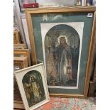 TWO VARIOUS SIZED PRINTS ENTITLED "THE LIGHT OF THE WORLD" AFTER HULMAN HUNT F/G