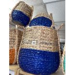 GRADUATED SET OF SEAGRASS BASKETS BLUE
