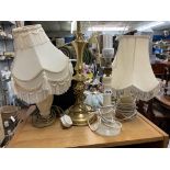 ALABASTER TABLE LAMPS AND SHADES