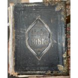 LEATHER BOUND FAMILY BIBLE A/F